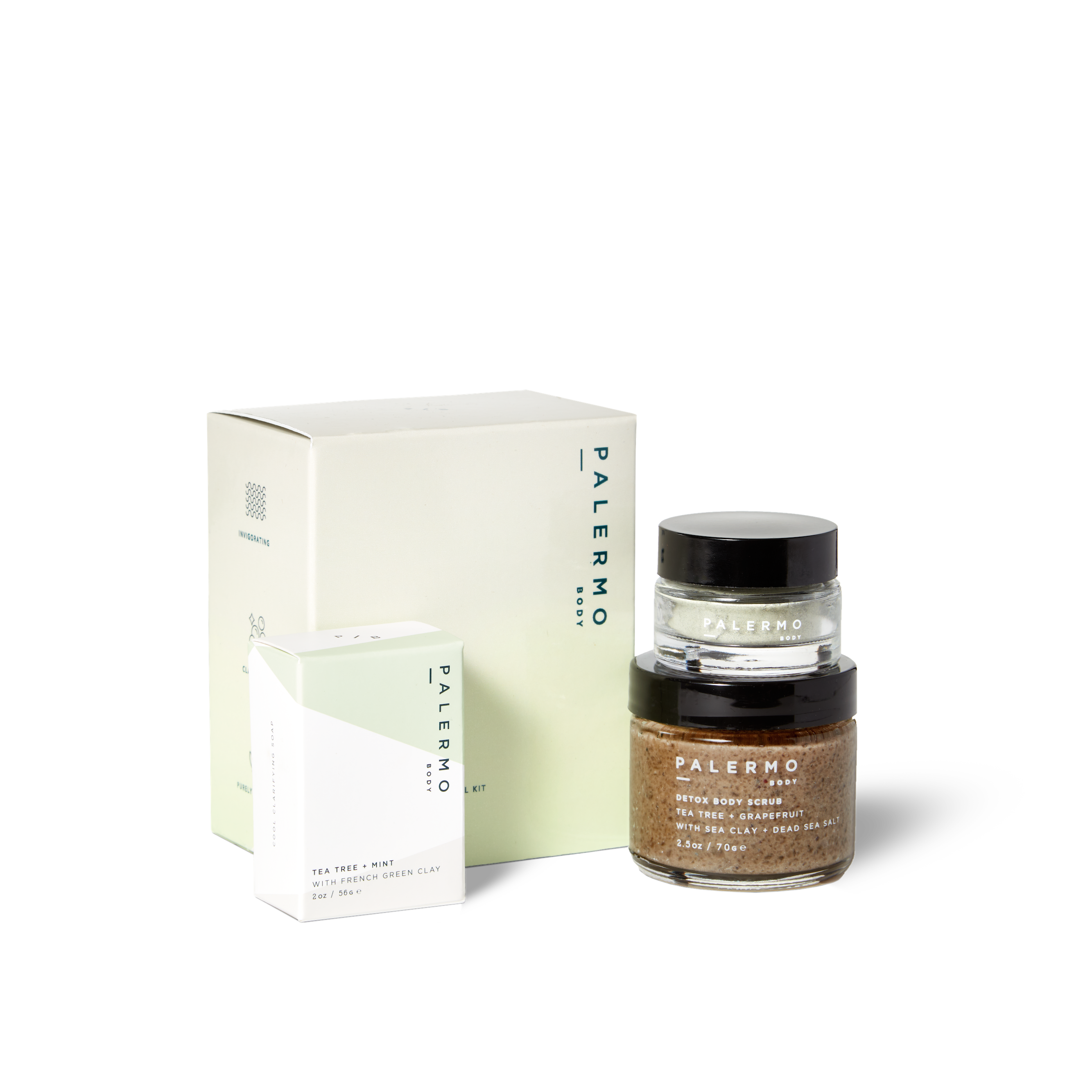 Detox + Clarify Mindful Kit: Detox Body Scrub, Detox Facial Mask